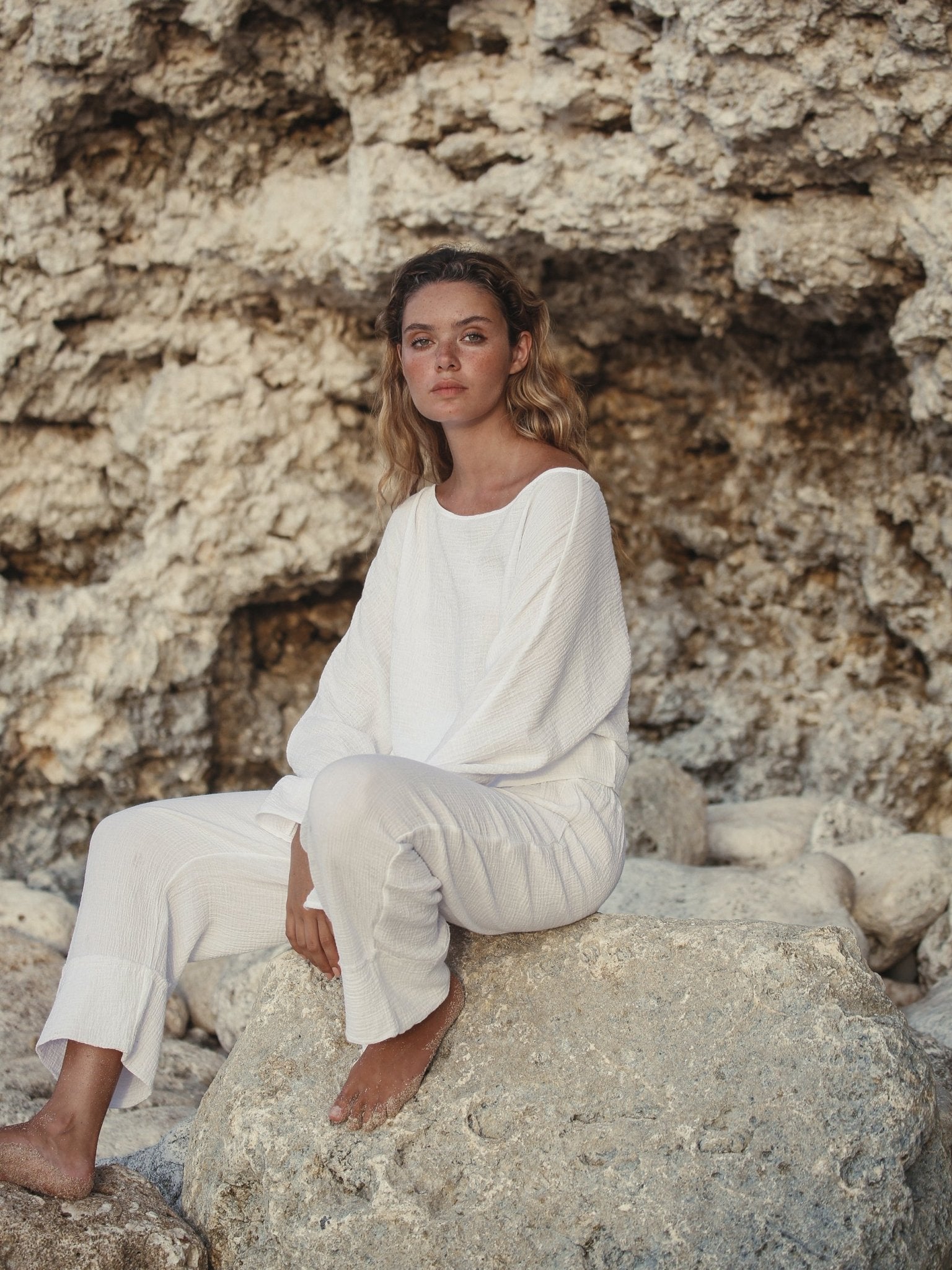 Paloma Paper Bag Pants - White - Mack & Harvie