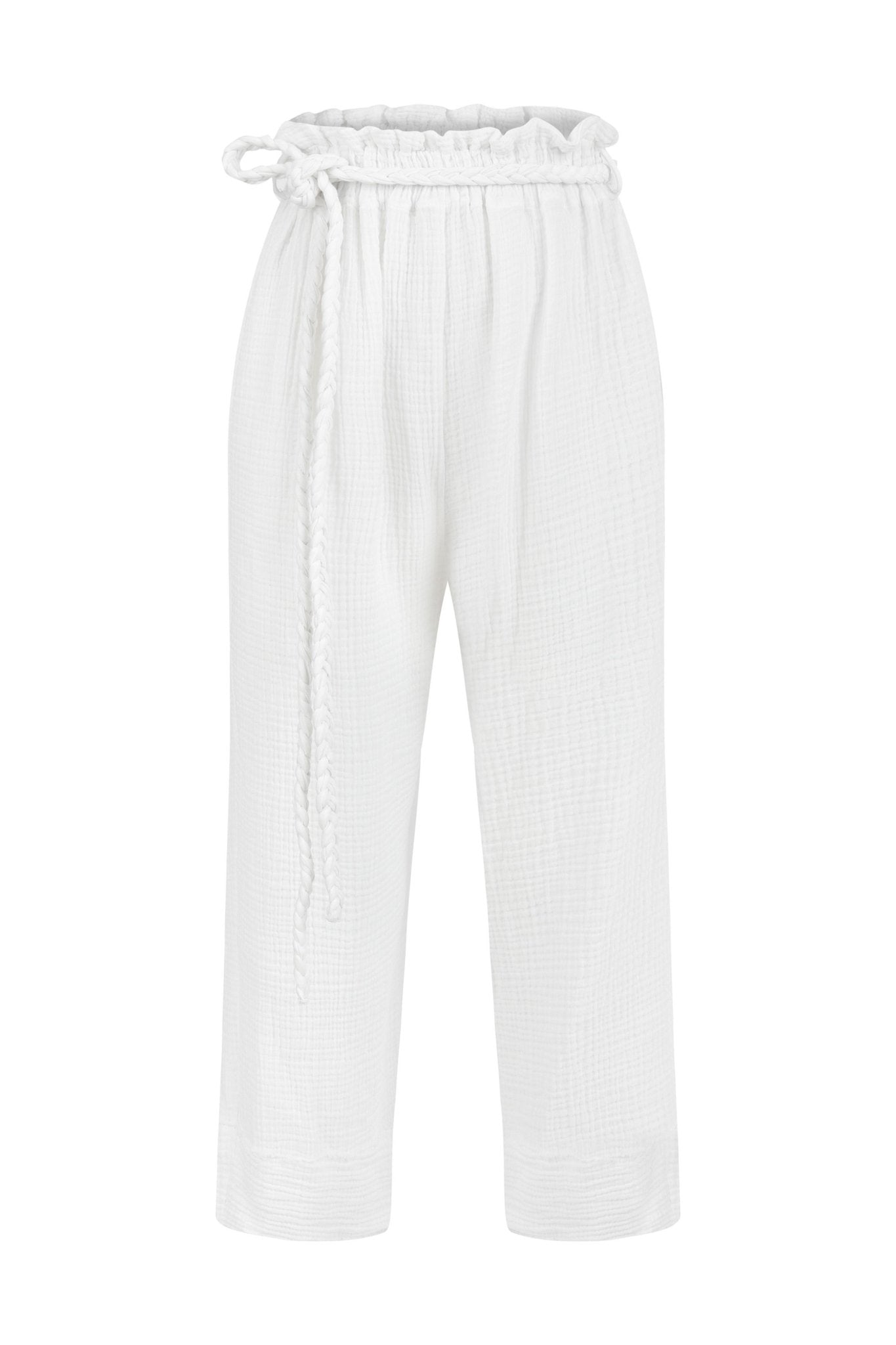 Paloma Paper Bag Pants - White - Mack & Harvie