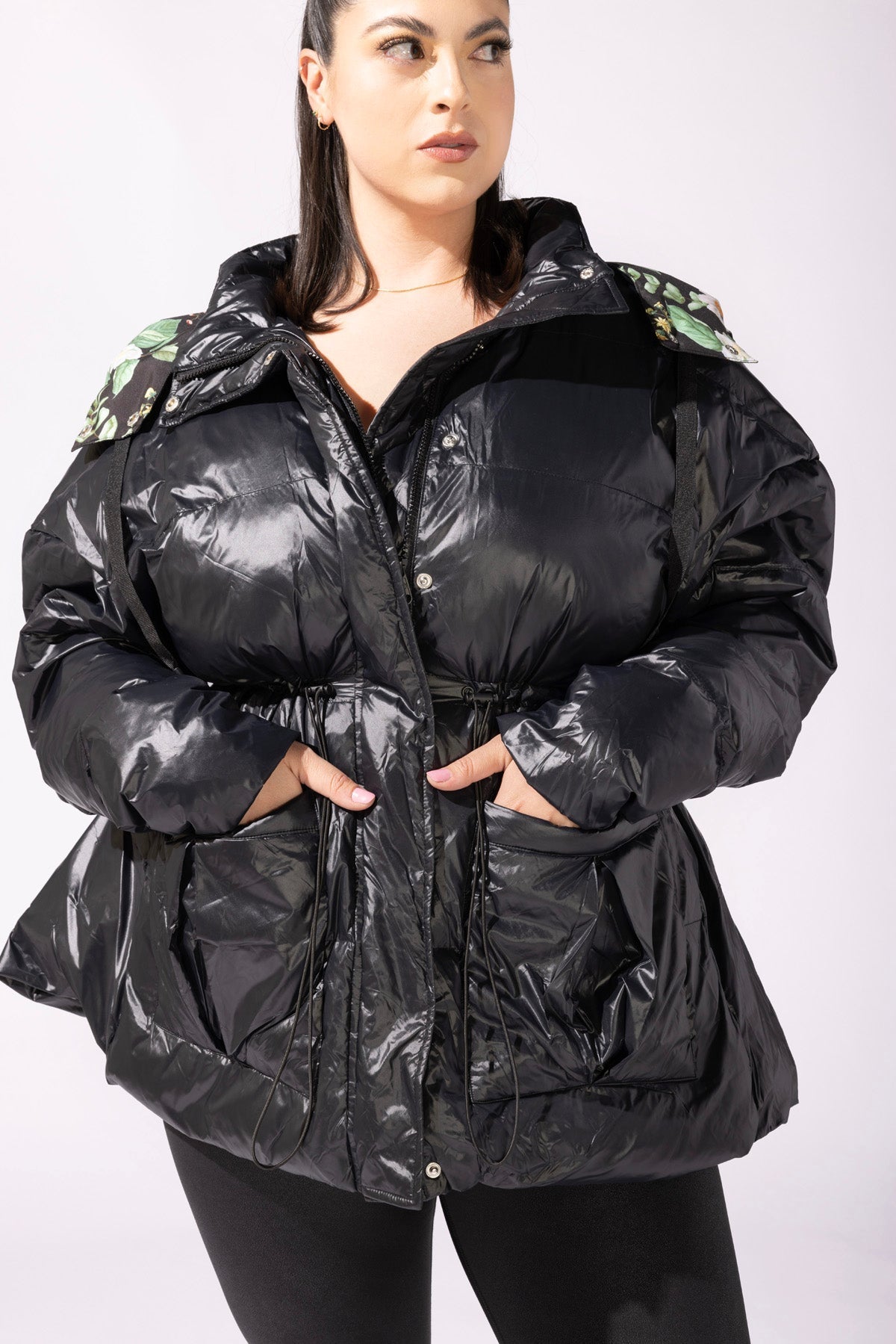 Pearl Peplum Puffer Jacket Black Mack Harvie