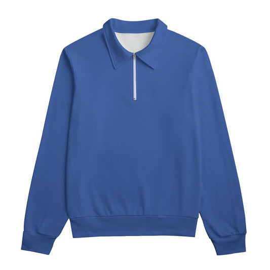 Picnic Blue Lapel Zip Sweatshirt - Mack & Harvie