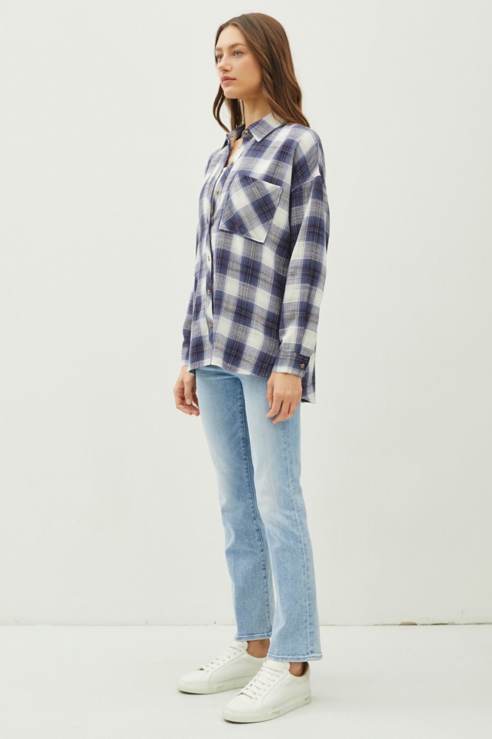 Plaid Flannel Button Down Shirt with Chest Pocket - Mack & Harvie