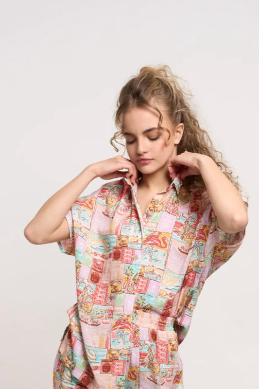 Postcard Button up Top