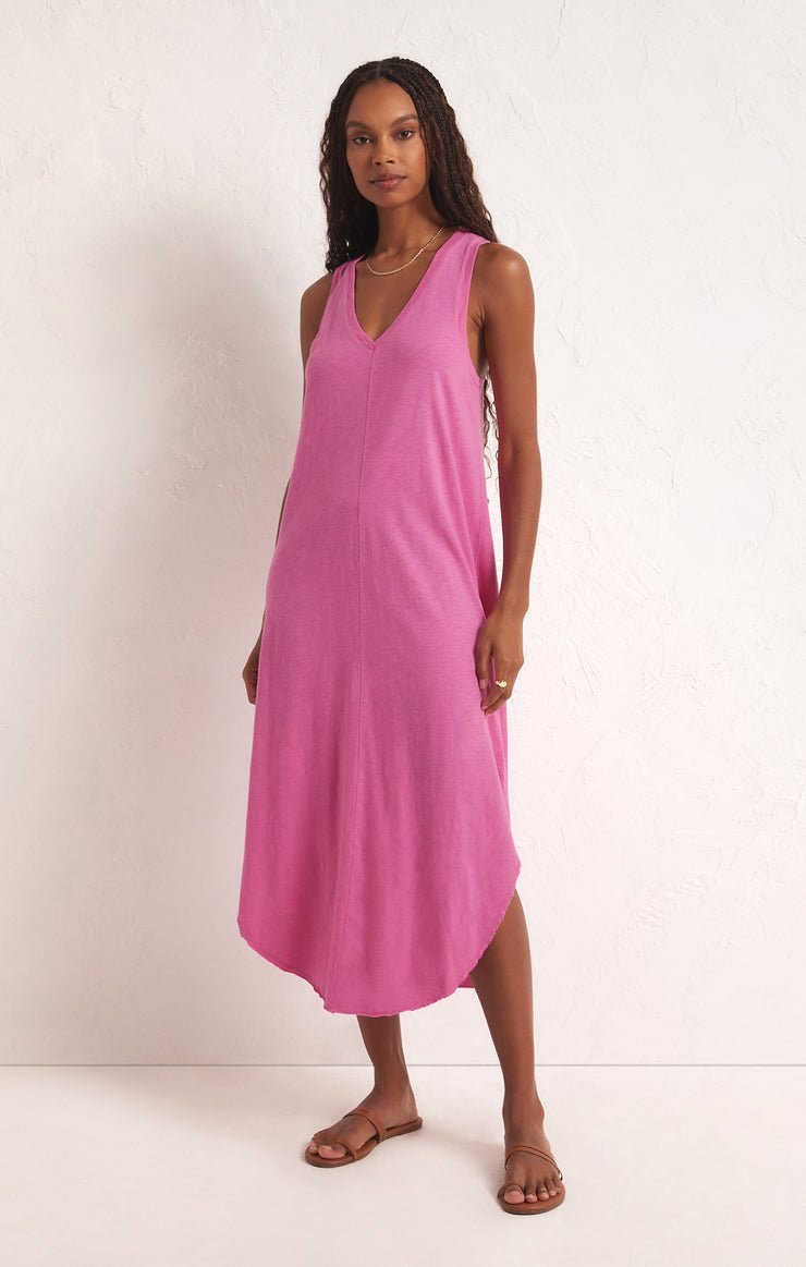REVERIE SLUB MIDI DRESS