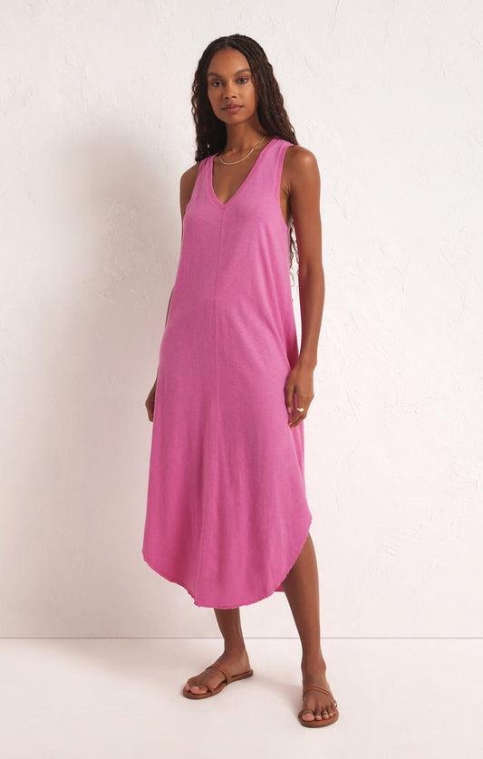 REVERIE SLUB MIDI DRESS