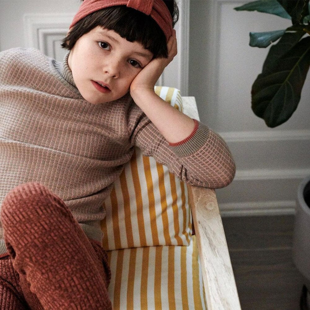 Rollneck Sweater - Beige Melange/Hay/Lavender - Mack & Harvie