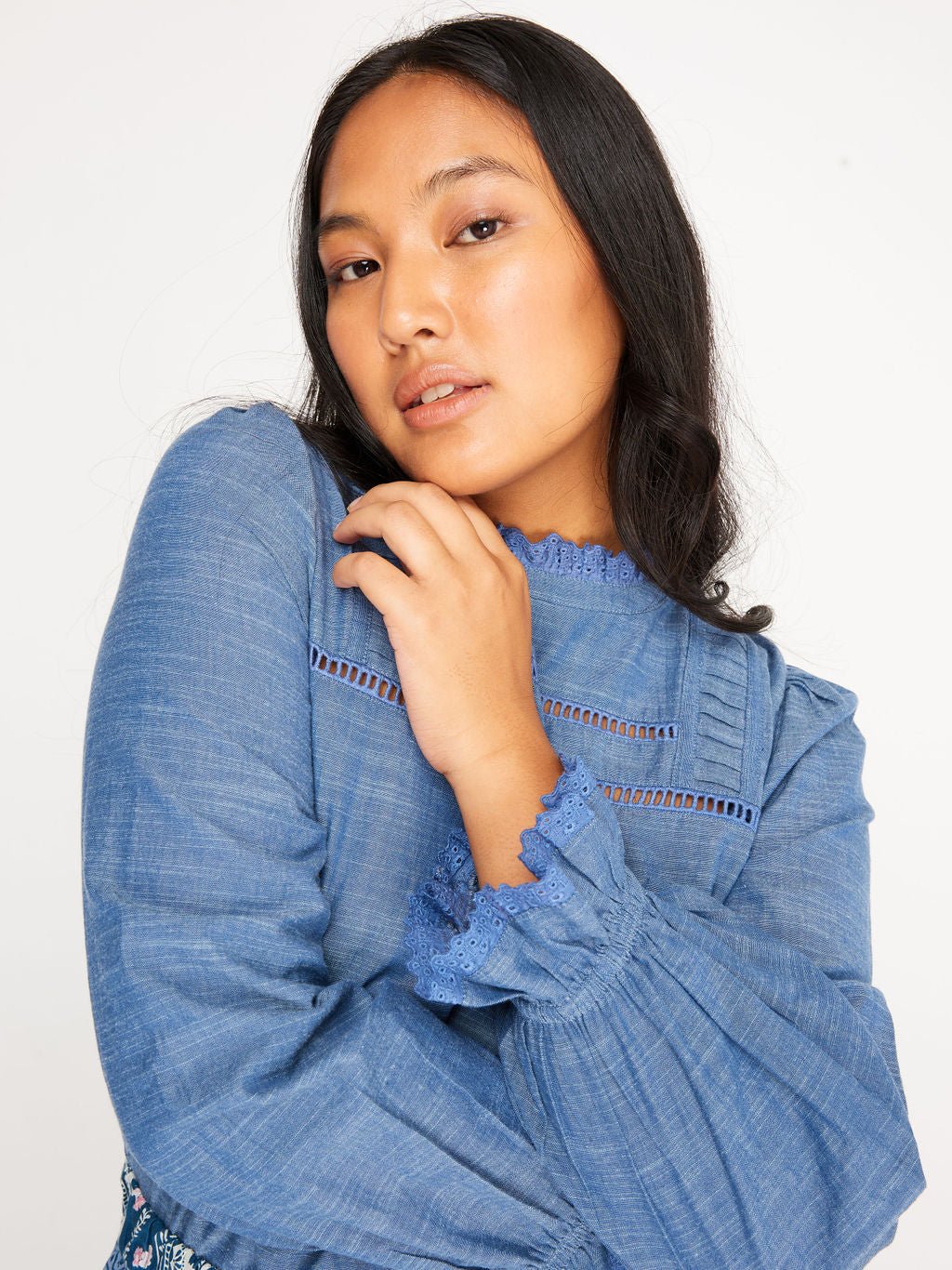 Ruby Blouse Chambray - Mack & Harvie