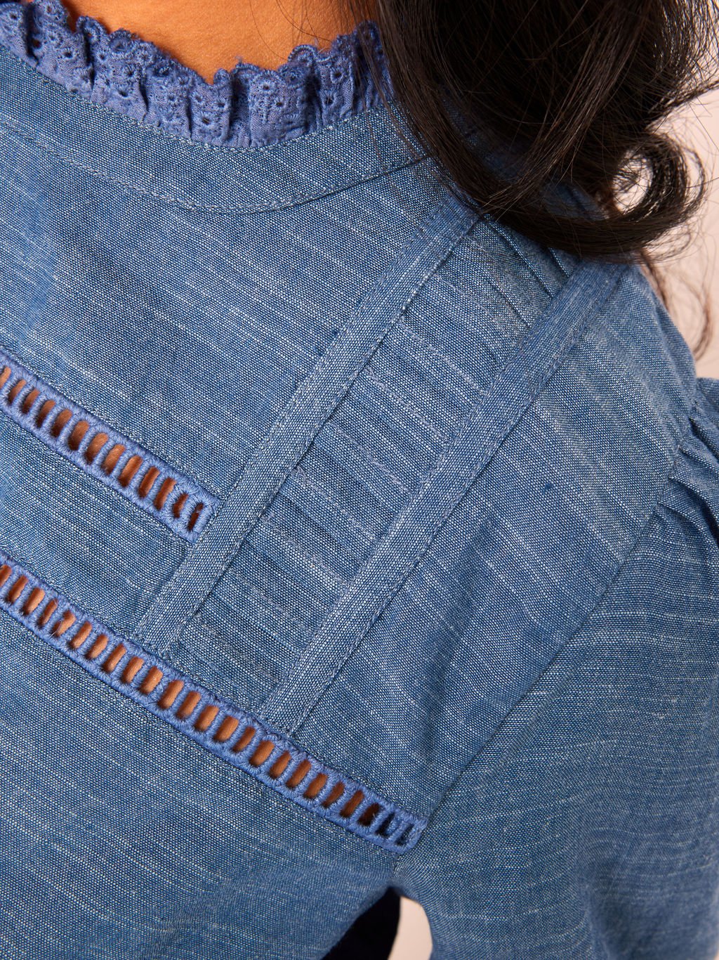 Ruby Blouse Chambray - Mack & Harvie