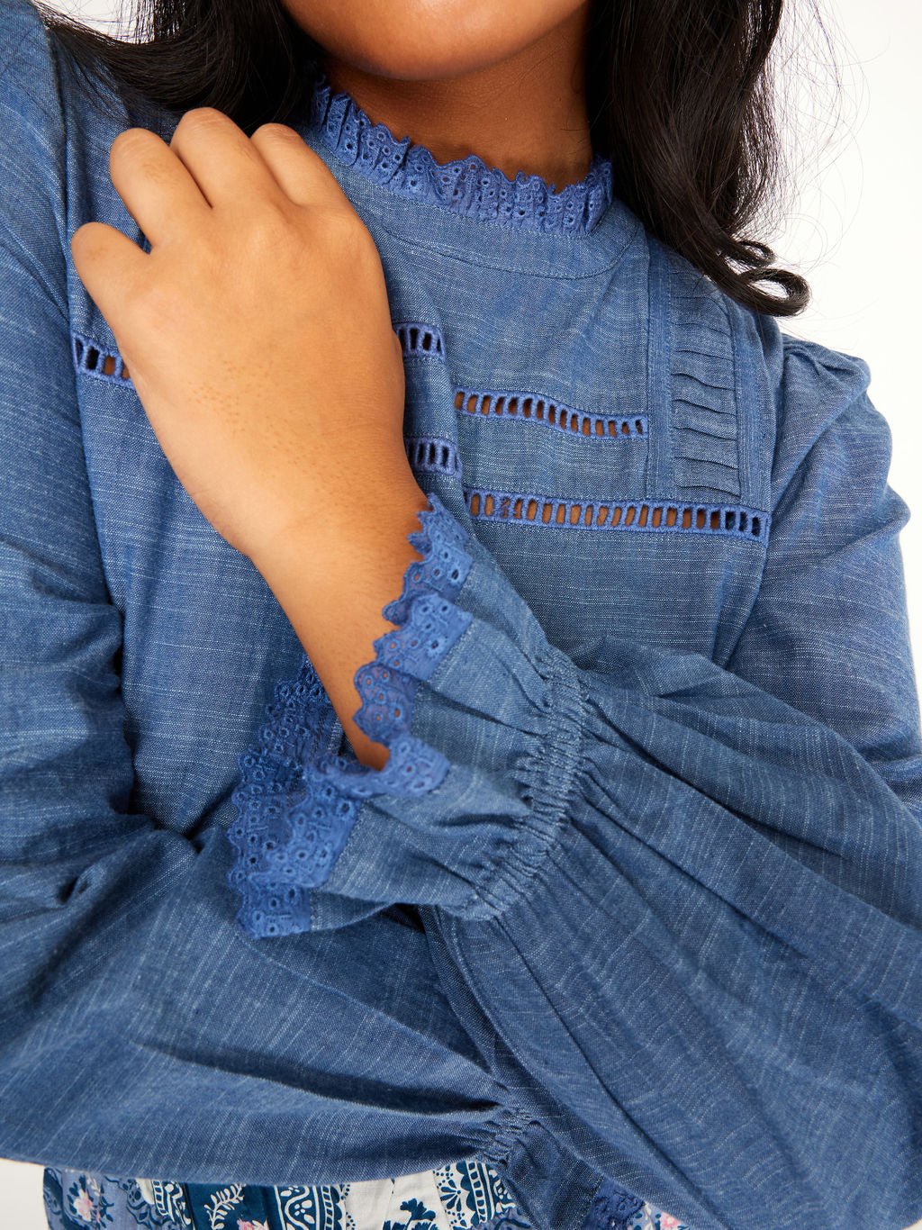Ruby Blouse Chambray - Mack & Harvie