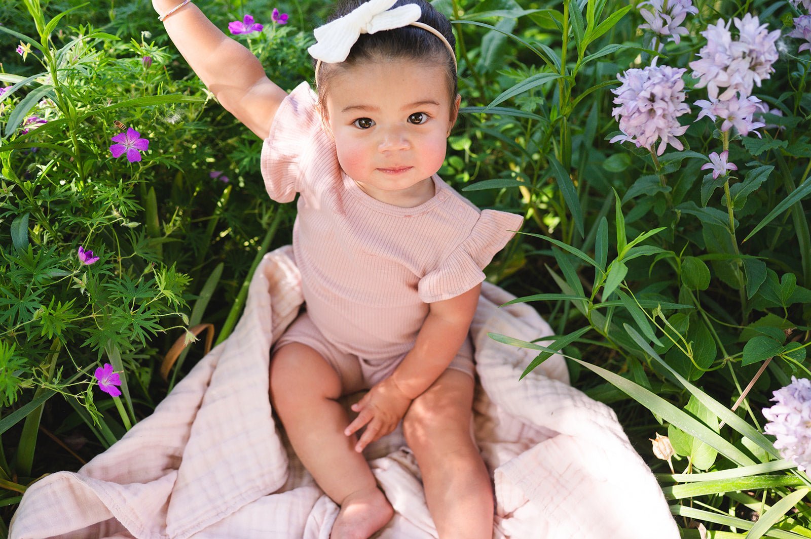 Ruffle Ribbed Short Set - Dusty Rose - Mack & Harvie