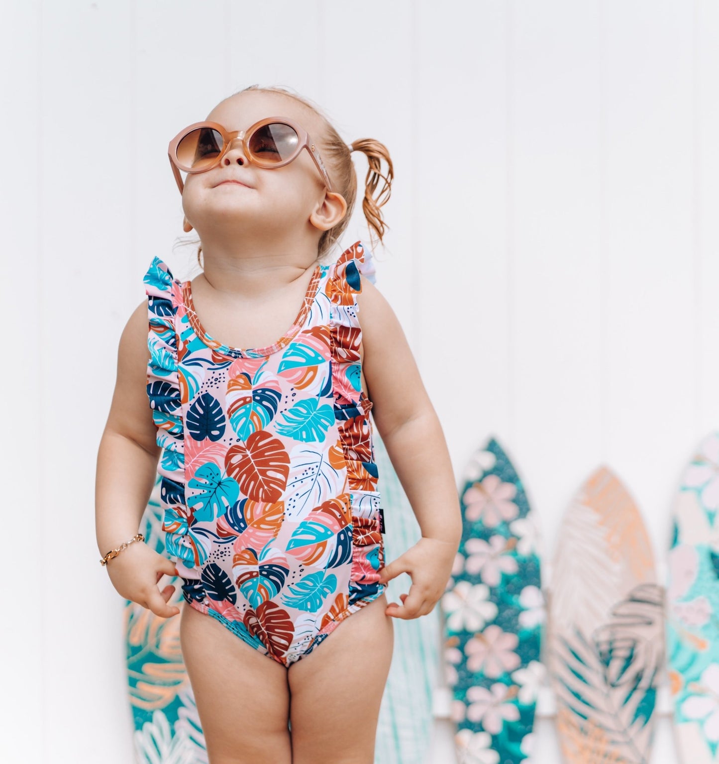 RUFFLE SWIMSUIT- Monstera - Mack & Harvie