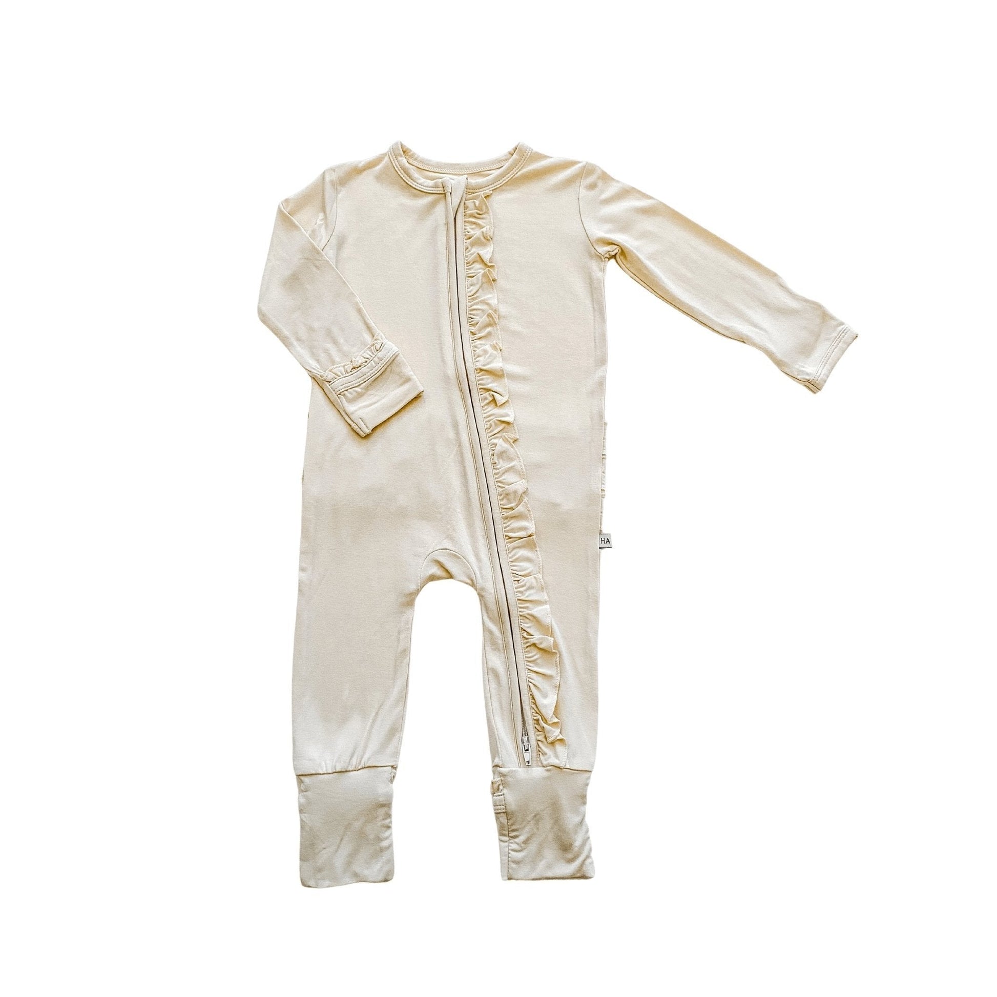 Ruffle Zipper One Piece - Cream - Mack & Harvie