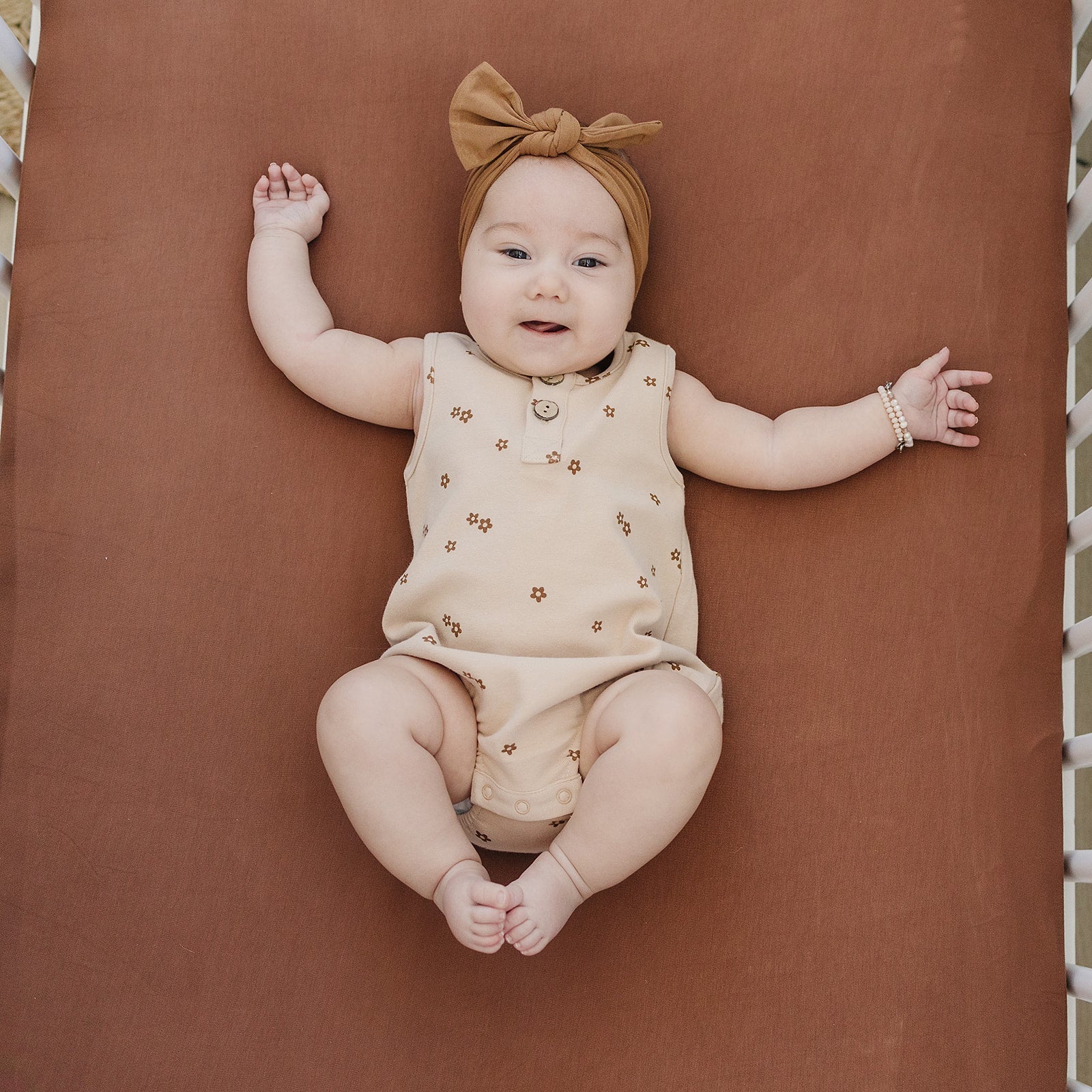 Rust Bamboo Stretch Crib Sheet - Mack & Harvie