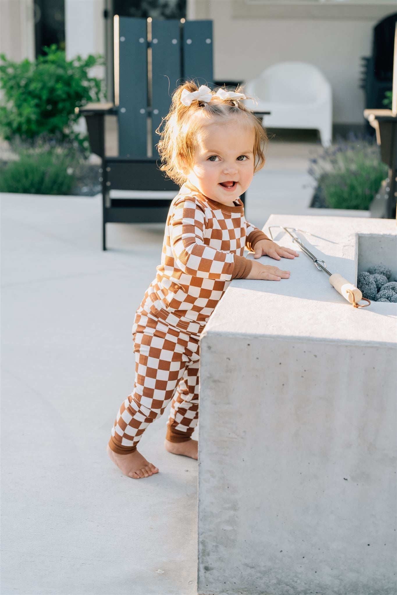 Rust Checkered Ribbed Bamboo Cozy Set - Mack & Harvie