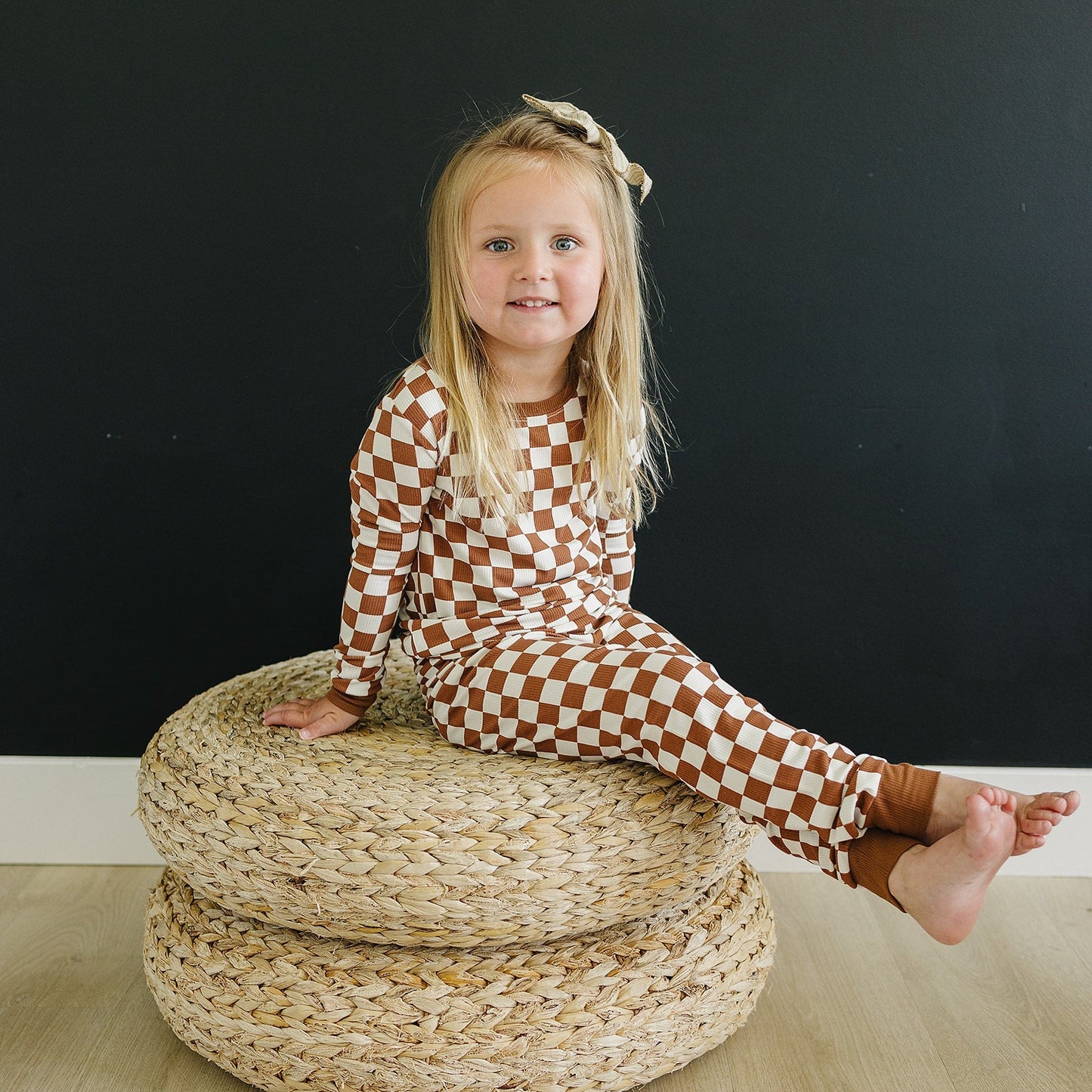 Rust Checkered Ribbed Bamboo Cozy Set - Mack & Harvie