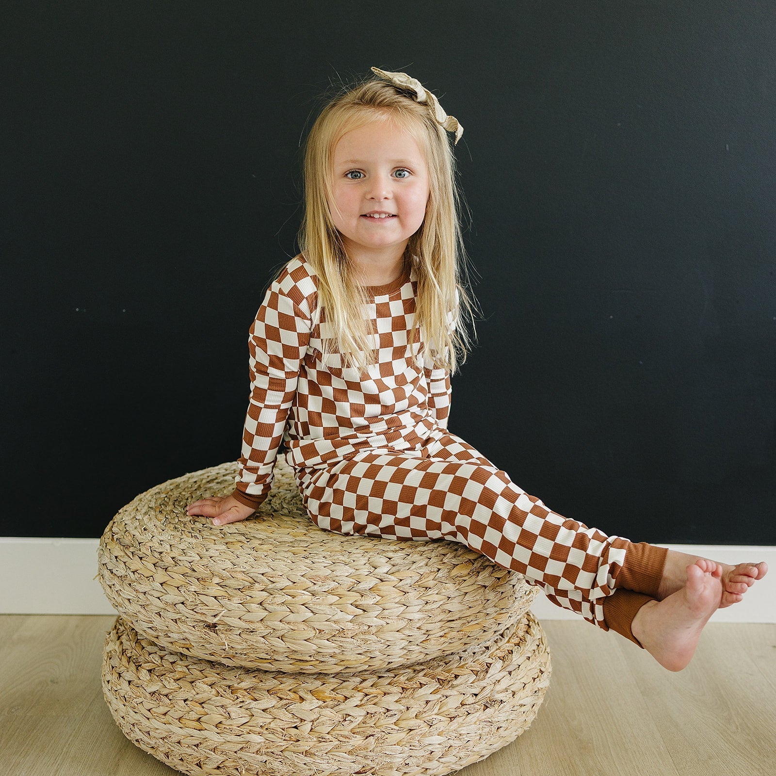 Rust Checkered Ribbed Bamboo Cozy Set - Mack & Harvie