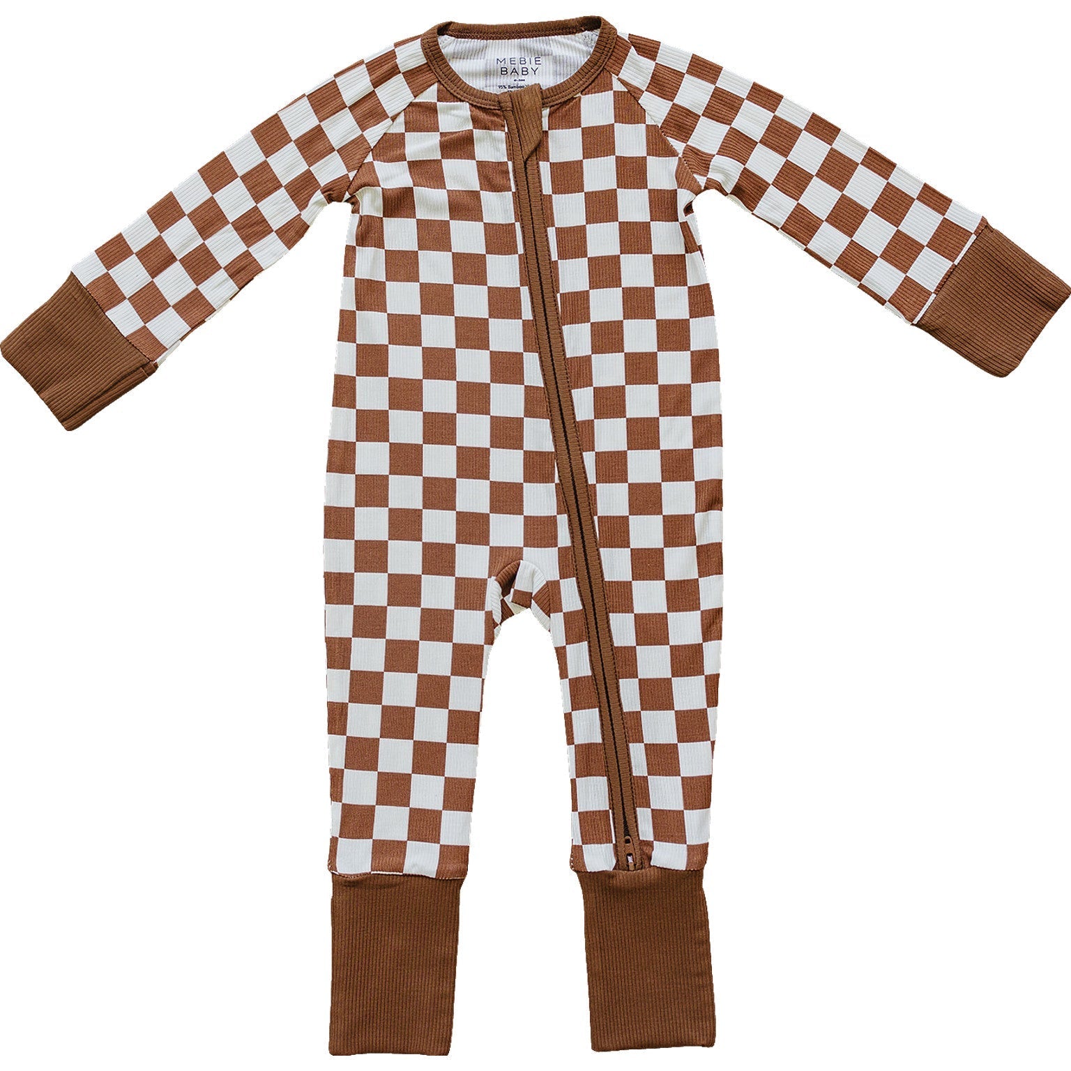 Rust Checkered Ribbed Bamboo Zipper - Mack & Harvie