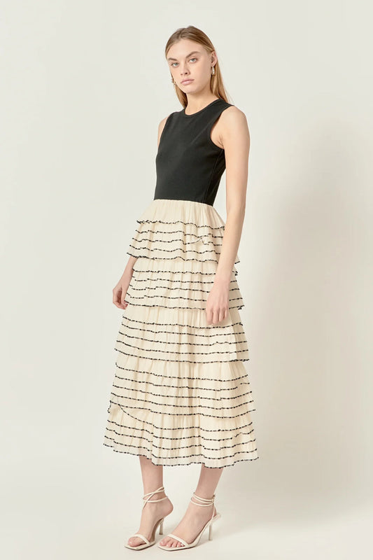 S/L Ruffle Midi Dress