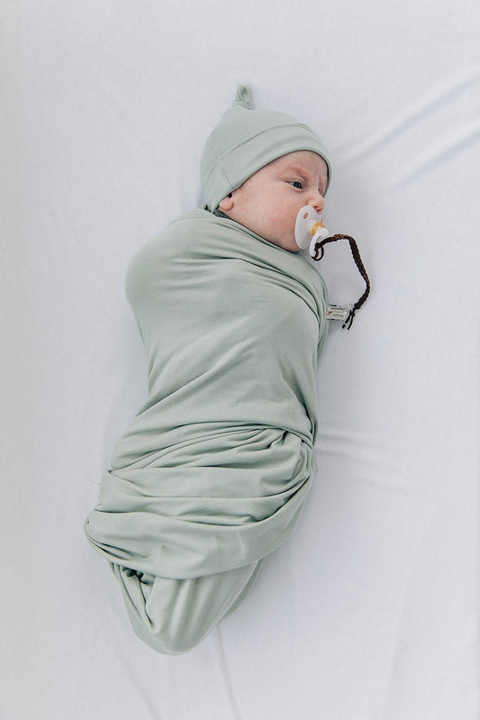 Sage Bamboo Newborn Knot Hat - Mack & Harvie