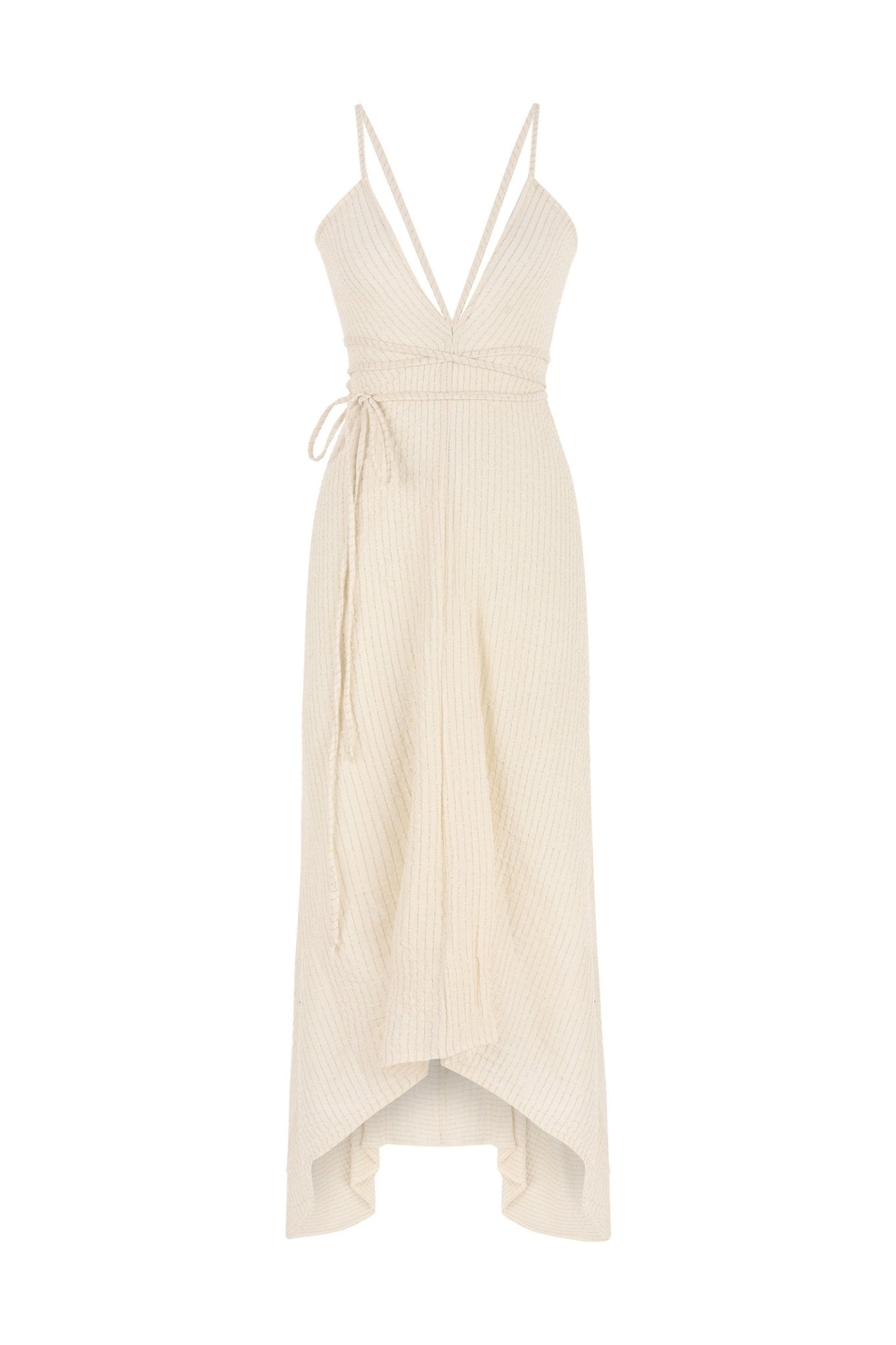 Sage Maxi Dress - Gold Stripes