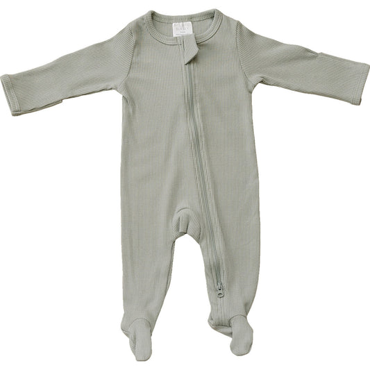 Sage Organic Cotton Ribbed Zipper - Mack & Harvie