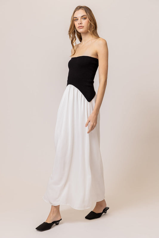 Saloma Mix-Media Dress