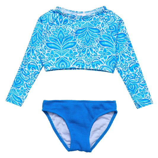 Santorini Blue Crop LS Rash Set - Mack & Harvie