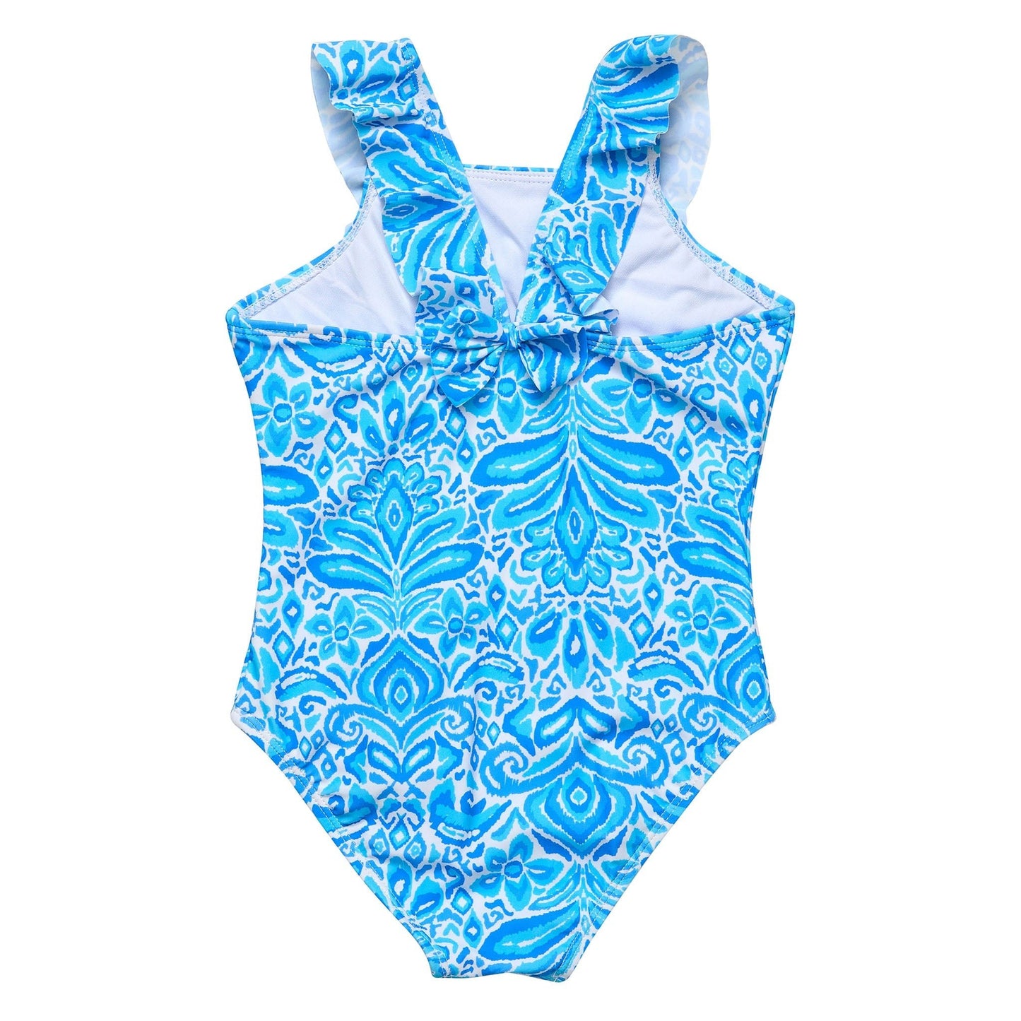 Santorini Blue Ruffle Shoulder Swimsuit - Mack & Harvie