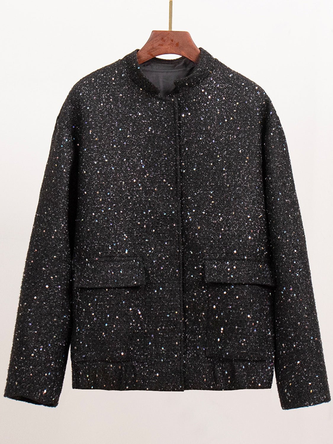 Sequin Detail Pocketed Long Sleeve Jacket - Mack & Harvie
