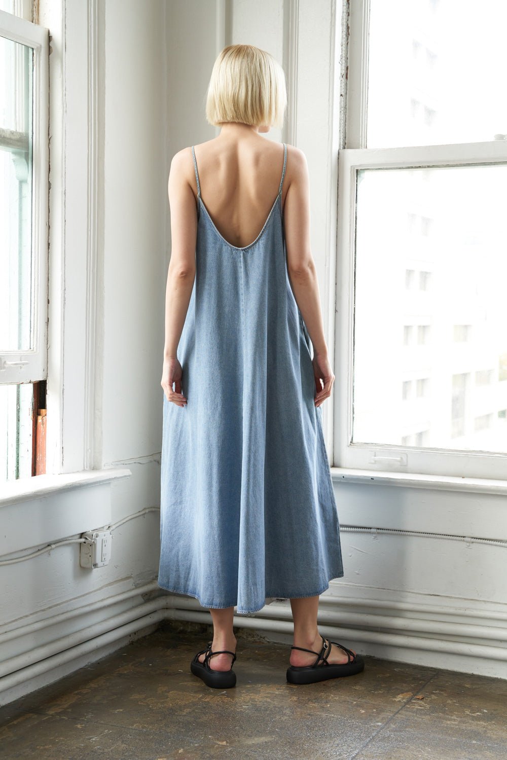 SERENE SYMPHONY DENIM MIDI DRESS - Mack & Harvie