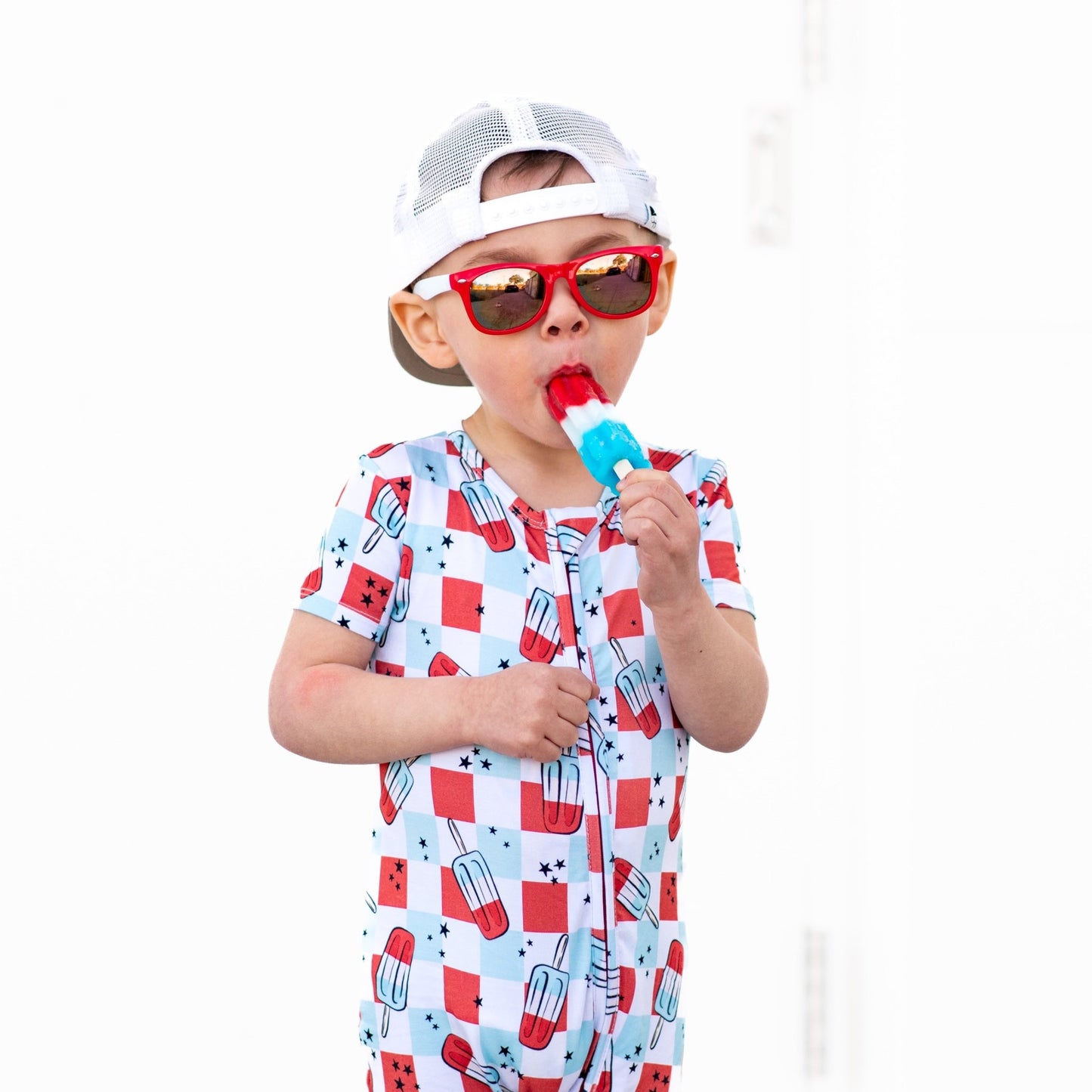 SHORTIE ZIP ROMPER - Bomb Pops - Mack & Harvie