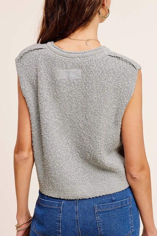 Slouchy Cropped Extended Sleeve Sweater Top - Mack & Harvie