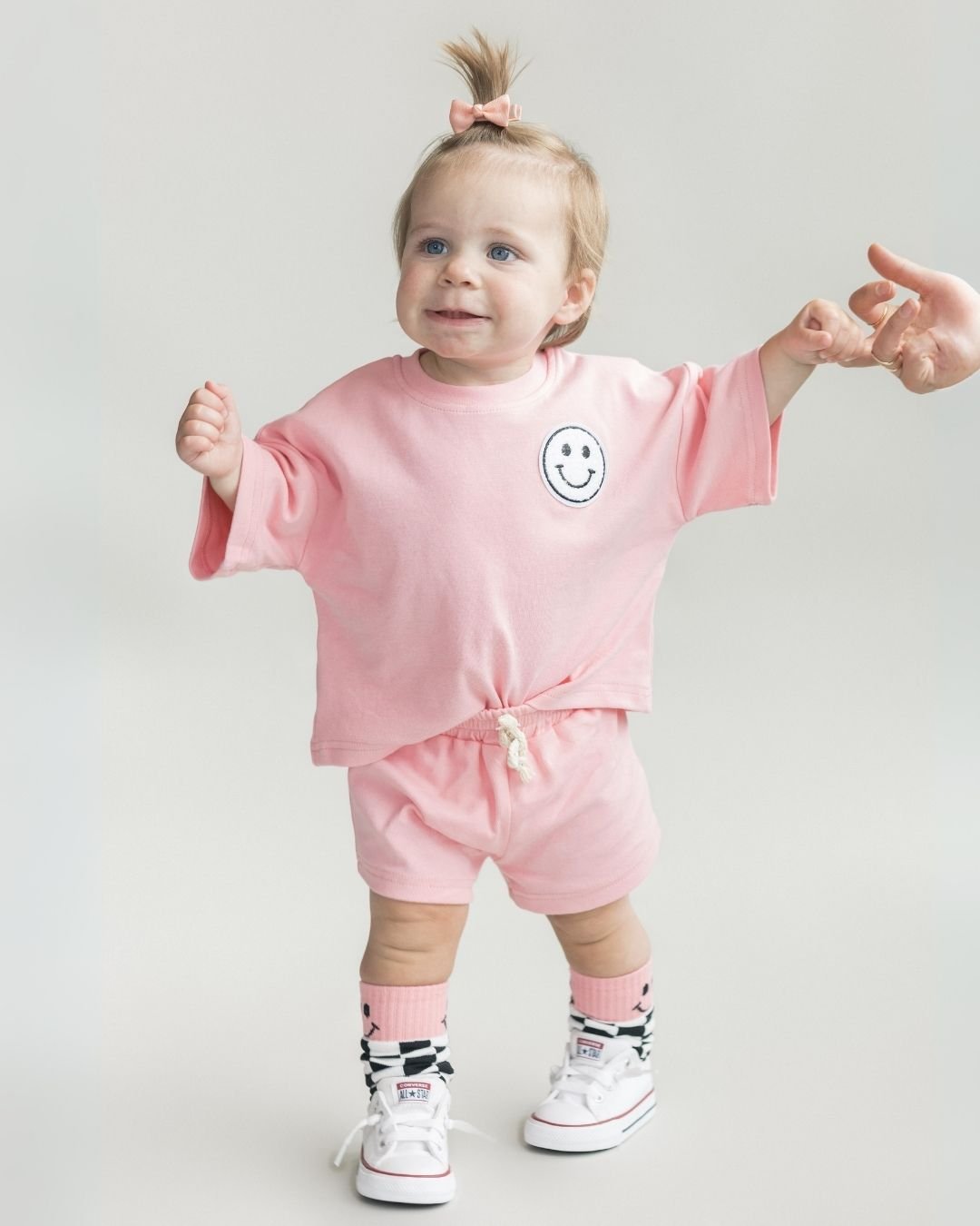 Smiley Shorts Set | Pink Peach - Mack & Harvie