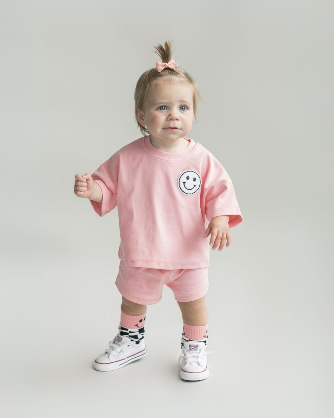 Smiley Shorts Set | Pink Peach - Mack & Harvie