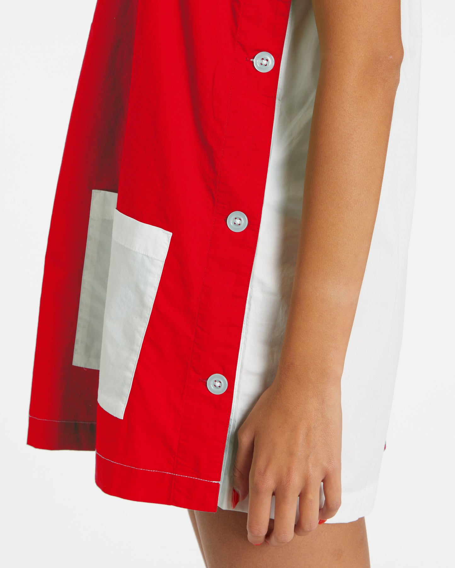 Two-Tone Smock (Red/White)