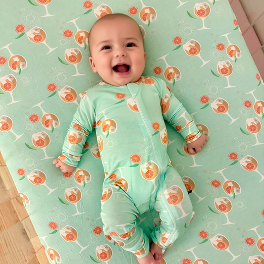 Crib Sheet in Spritz Seafoam Green