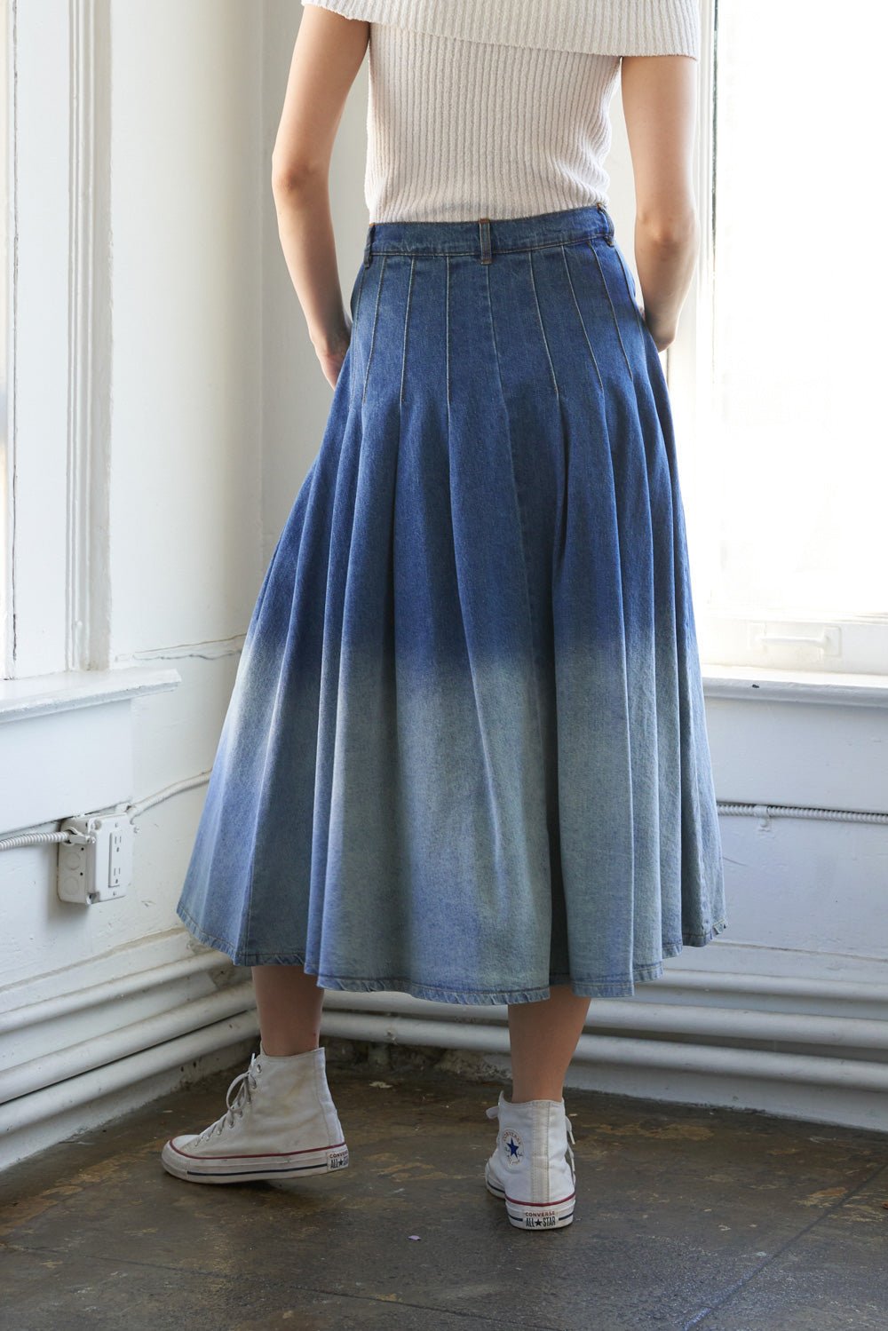 STATE OF MIND DENIM MIDI SKIRT - Mack & Harvie
