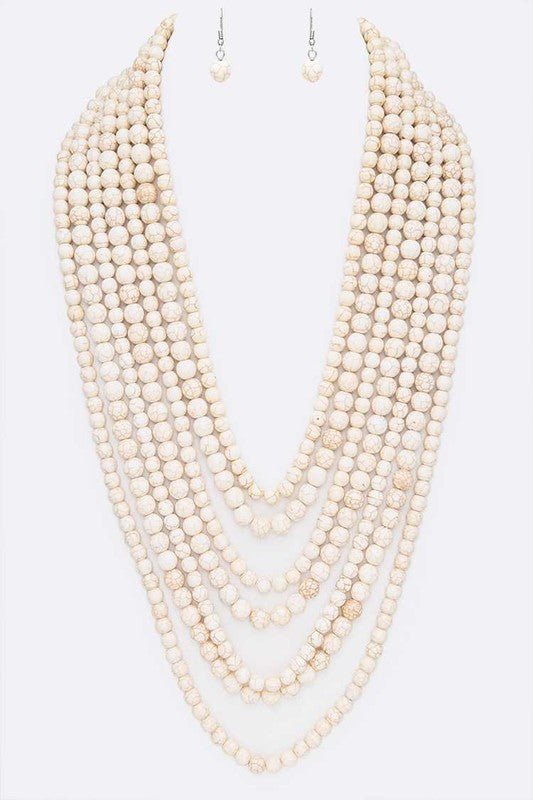 Statement Genuine Beads Layered Necklace Set - Mack & Harvie