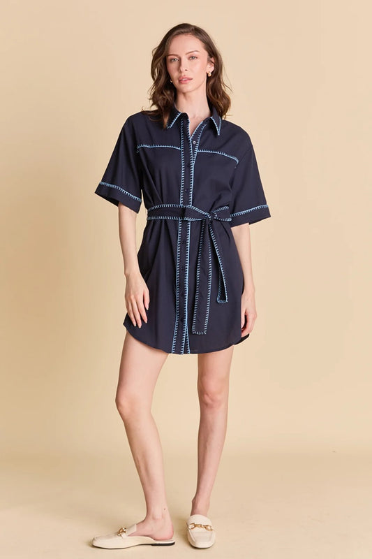 Stitch Det Tie Waist Dress