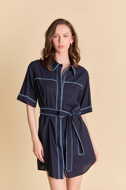 Stitch Det Tie Waist Dress