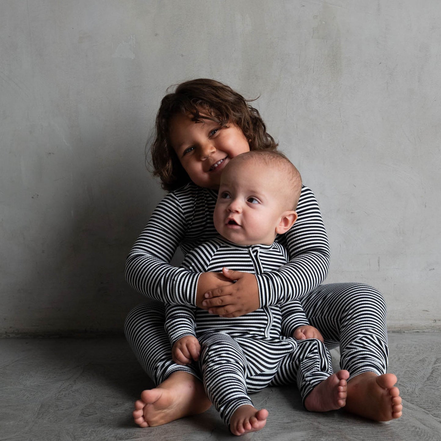 *PRE-ORDER 9/29* Midnight Stripe | Ribbed Bamboo Zip Romper