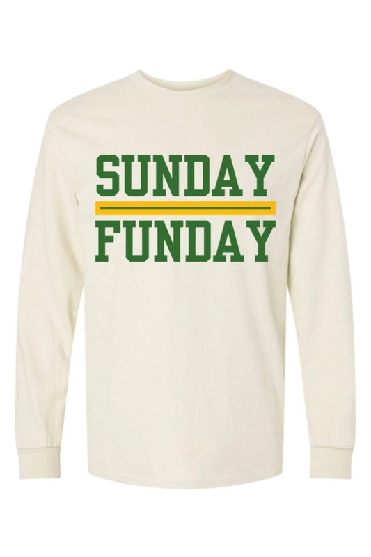 Sunday Funday Green Bay Wisconsin Long Sleeve T Shirt