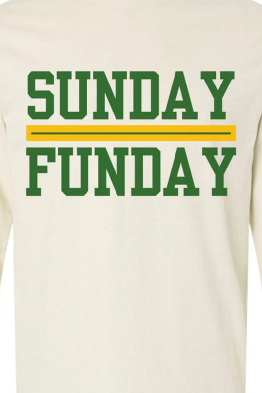 Sunday Funday Green Bay Wisconsin Long Sleeve T Shirt
