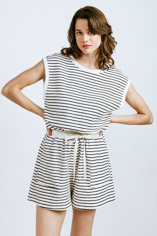 SUNSET COVE STRIPED ROMPER - Mack & Harvie