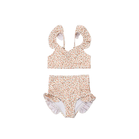 Ruffle 2 Piece Bikini | UPF + Recycled - Sunset Meadow