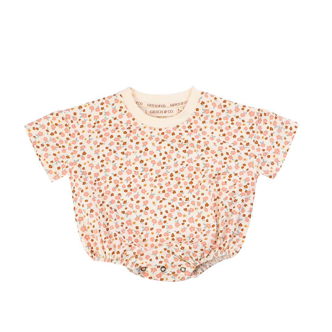 Bubble Romper | Organic Cotton Jersey - Sunset Meadow