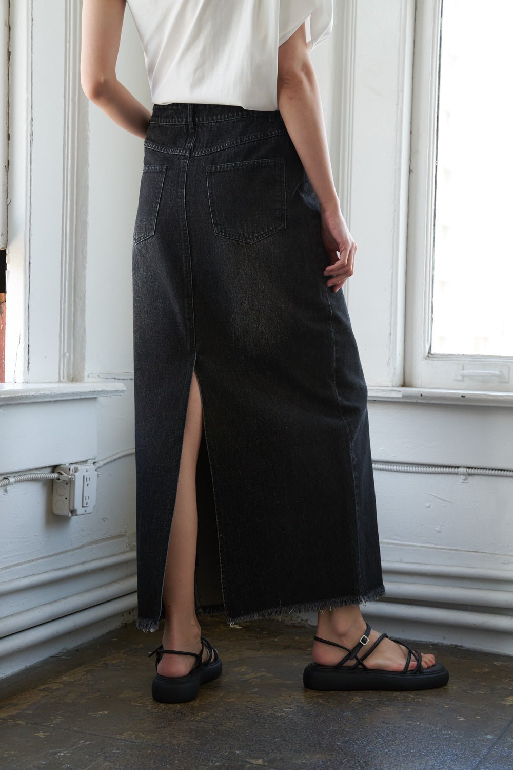 TALK ABOUT BEAUTY DENIM MIDI SKIRT - Mack & Harvie