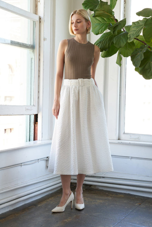 TALK TO THE SAND WOVEN MIDI SKIRT - Mack & Harvie