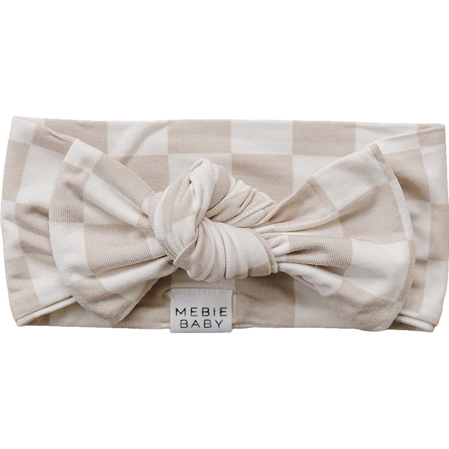 Taupe Checkered Bamboo Head Wrap - Mack & Harvie
