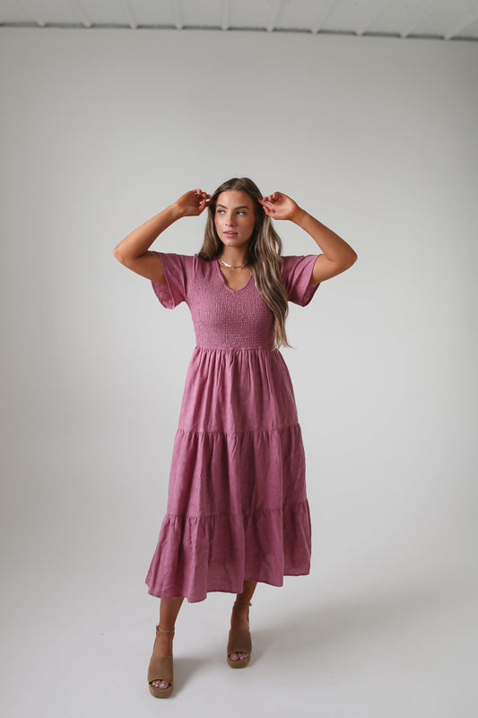 Tayla Dress in Berry - Mack & Harvie