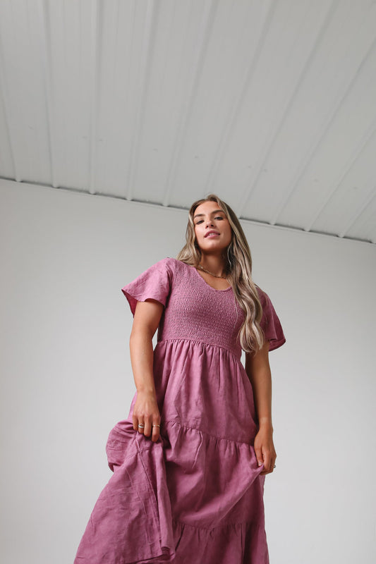 Tayla Dress in Berry - Mack & Harvie